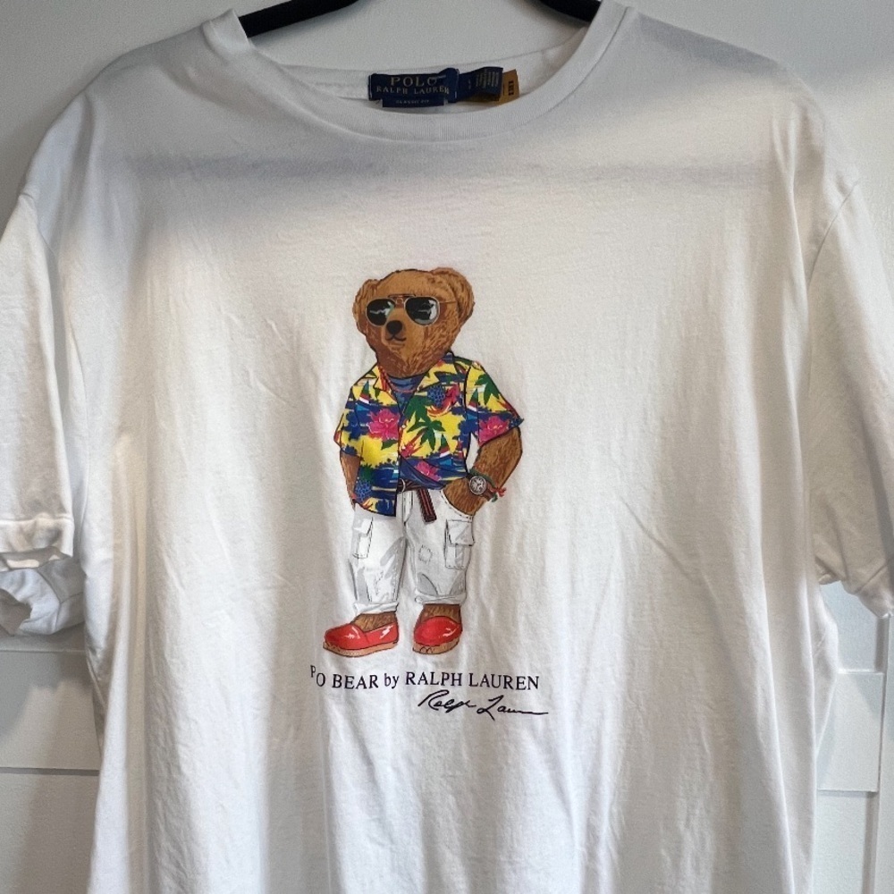 Polo Ralph Lauren Hawaiian shirt teddy tshirt size L